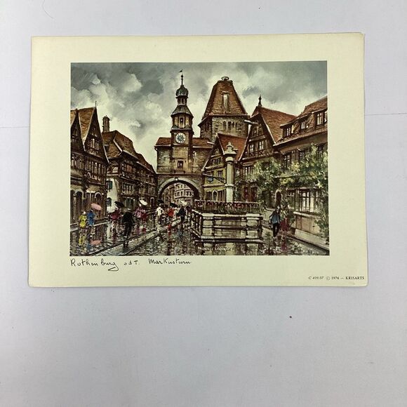 Lot of 3 Rothenburg Germany Art Prints 7.75" x 6" Krisarts - Picture 2 of 7